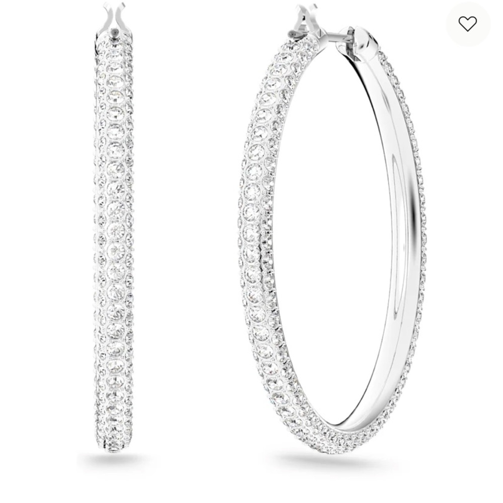 NWT Swarovski Stone hoop earrings